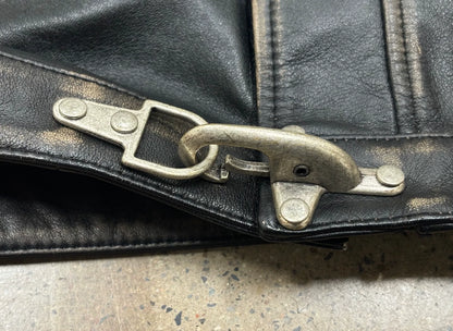 thug club vintage leather motorcycle jacket