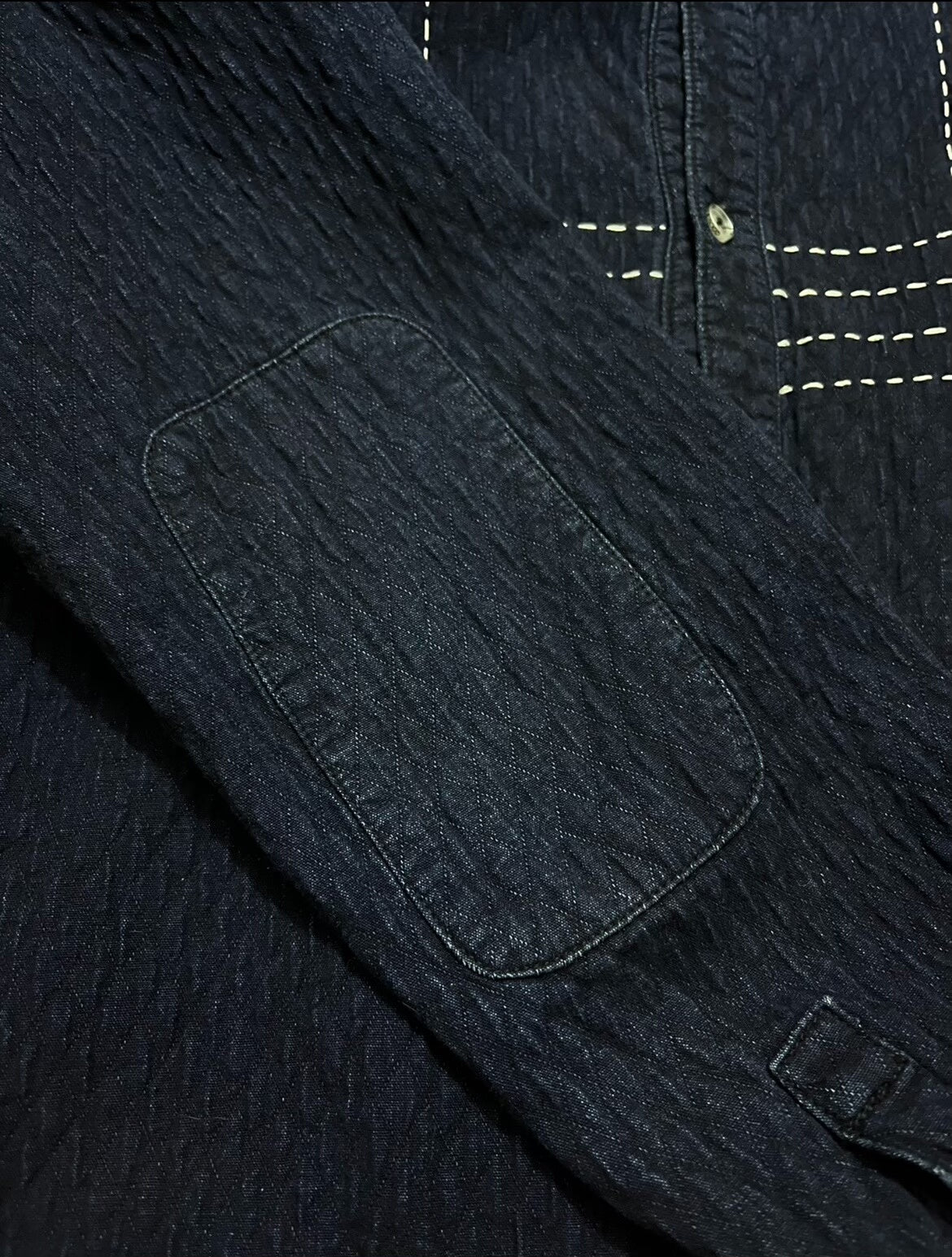 navy blue henley collar sweatshirt