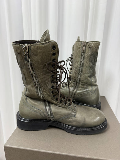 rick owens stylish combat boots, size 41