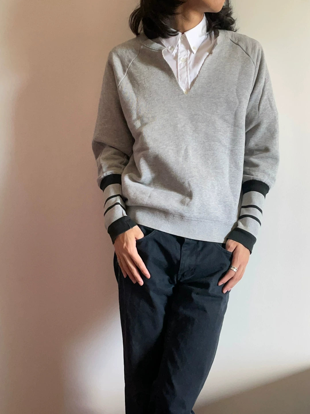 alexander mcqueen early collection collar sweatshirt