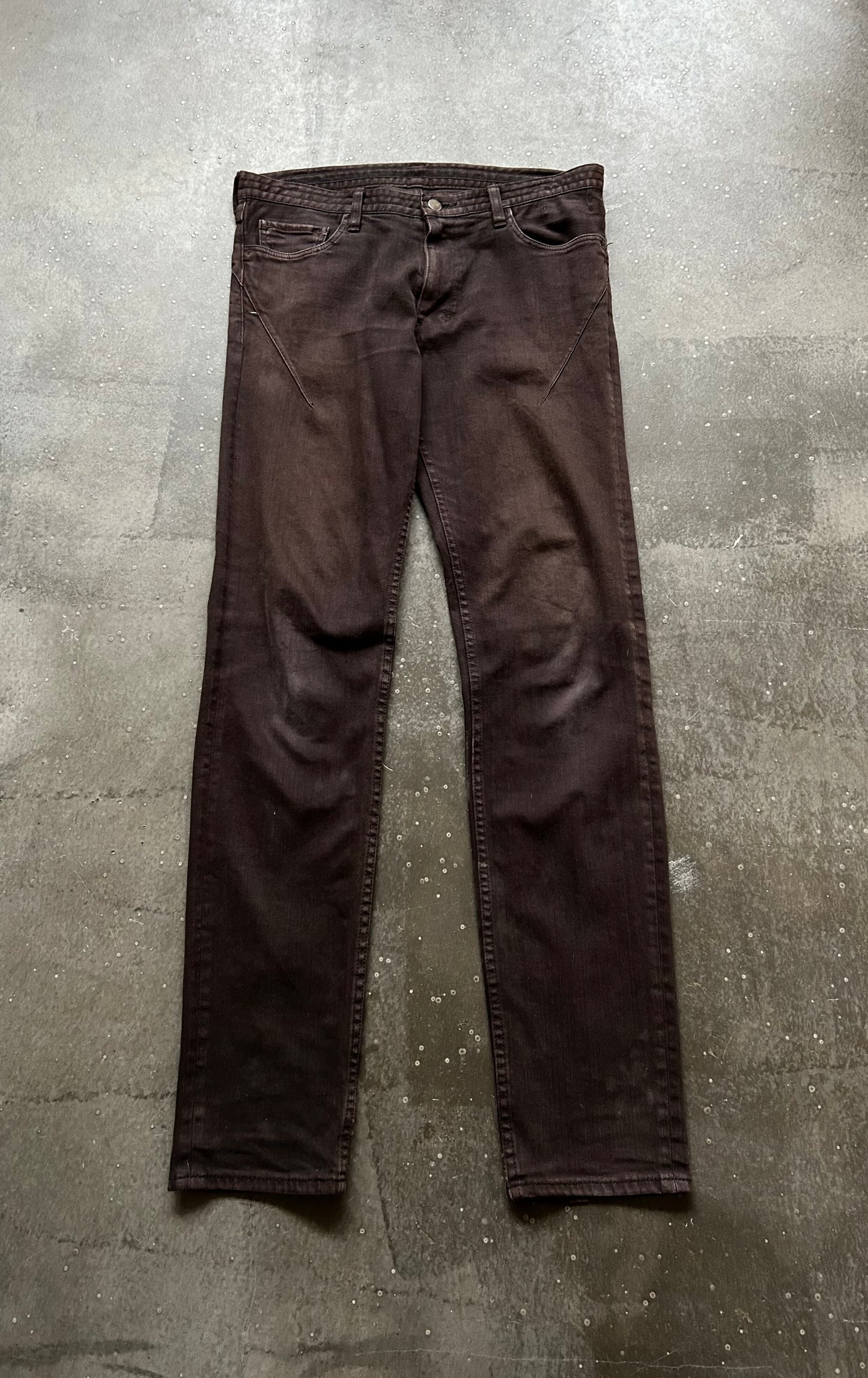 number nine washed brown jeans