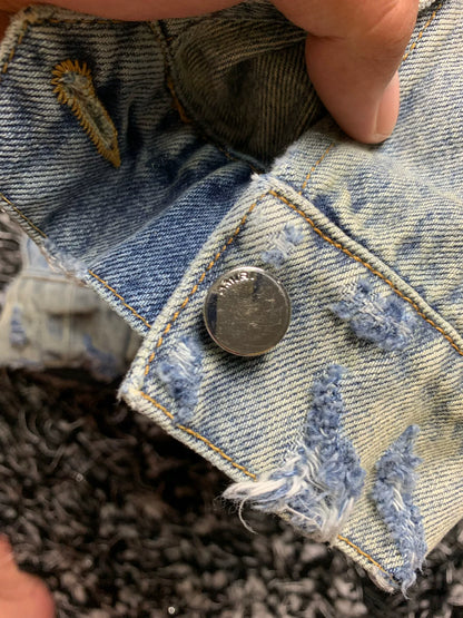 amiri拼皮牛仔夹克 denim jacket