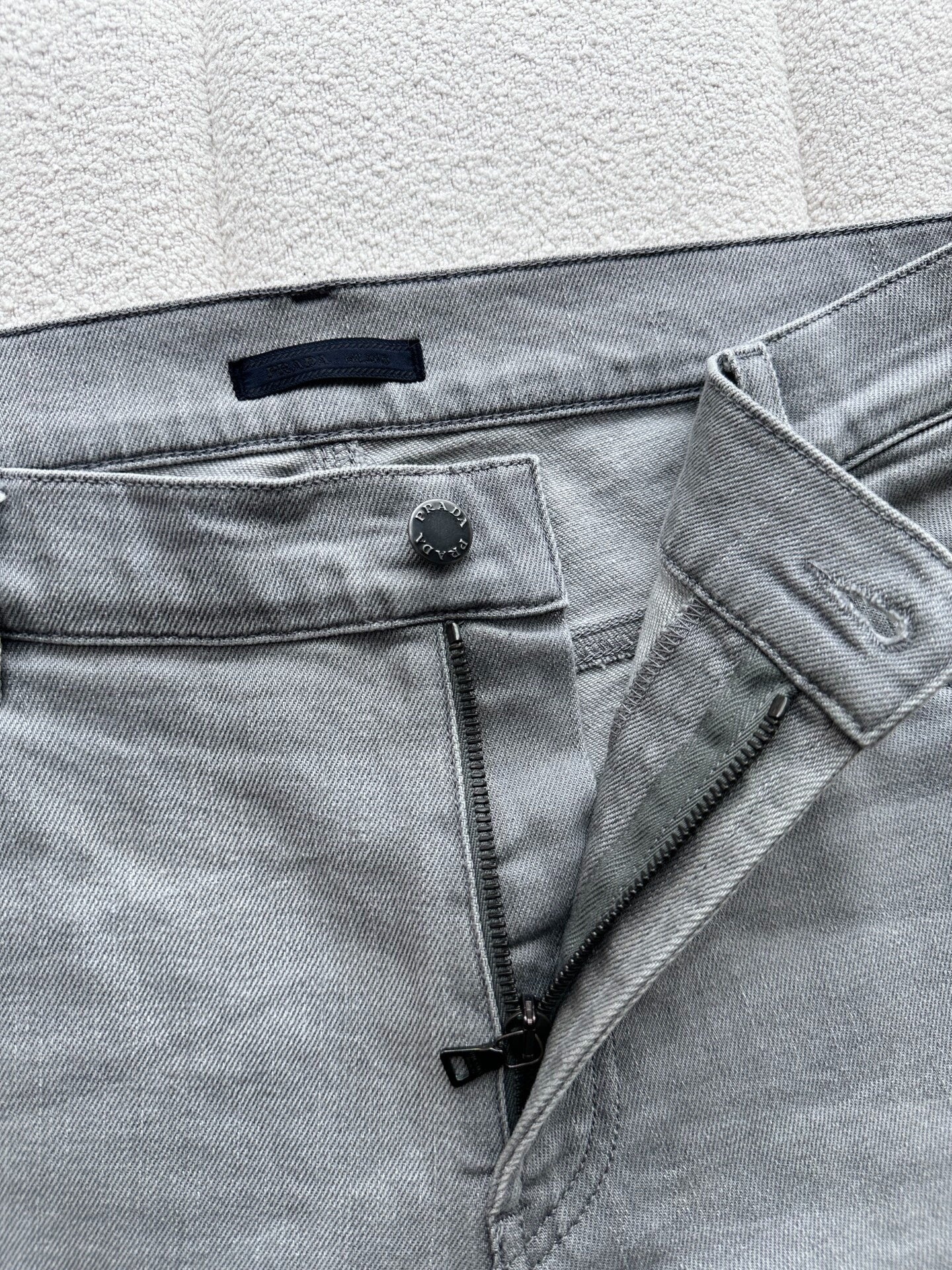 prada men's casual gray jeans