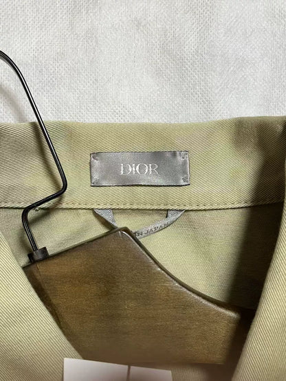 Dior Beige Color Block Denim Shirt Jacket