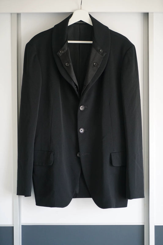 yohji yamamoto silk double tuxedo jacket