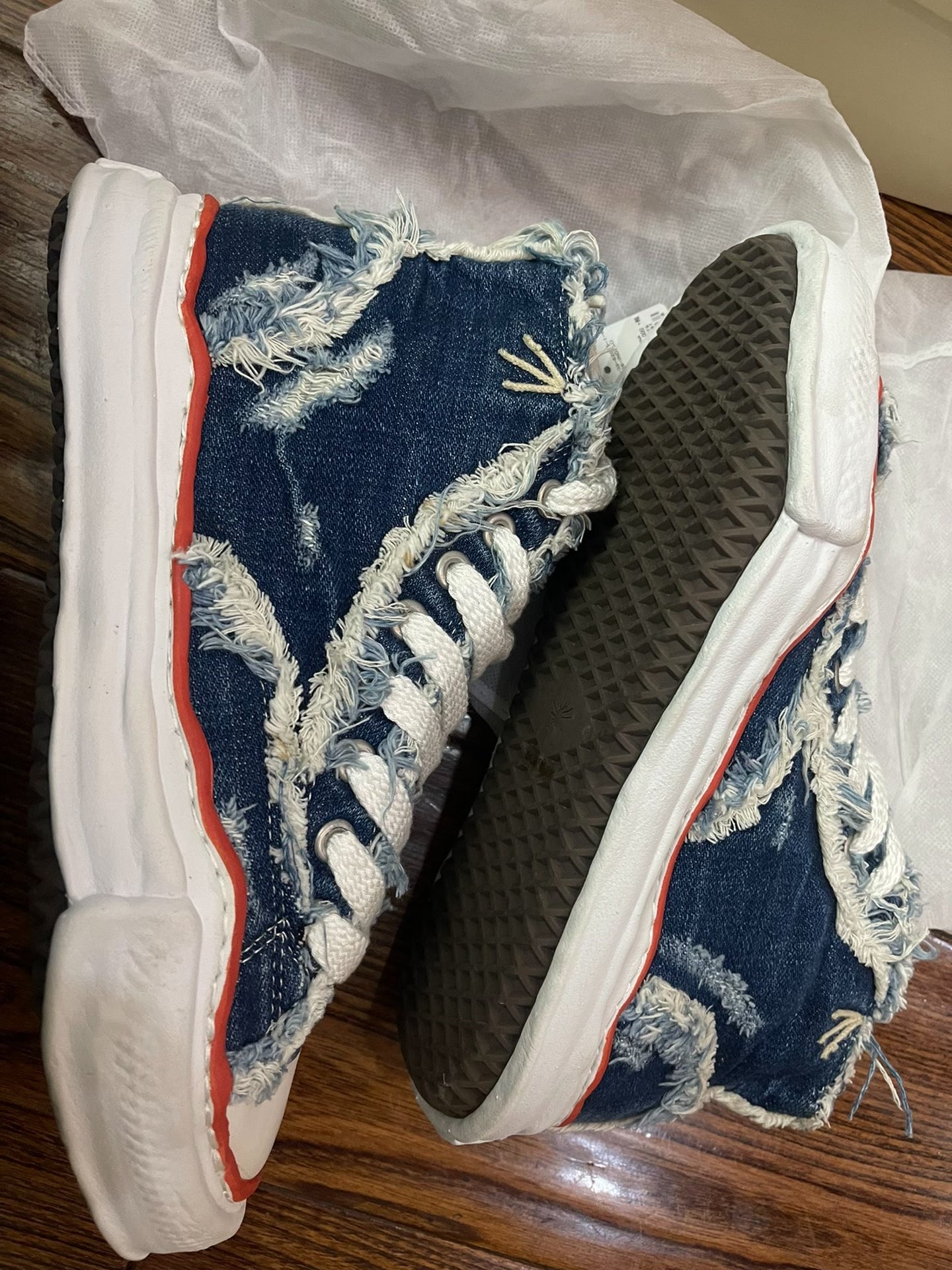 Nigel Cabourn Indigo Dissolved Shoes