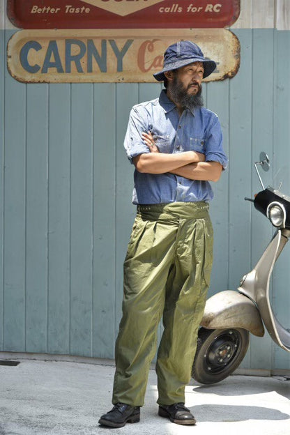 vintage military-style cargo pants with belt