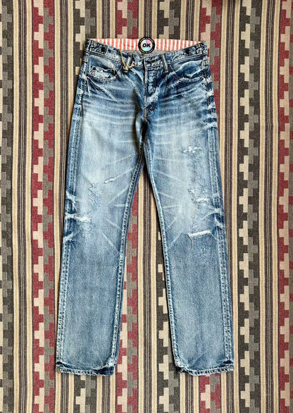 prps distressed heavy washed denim jeans