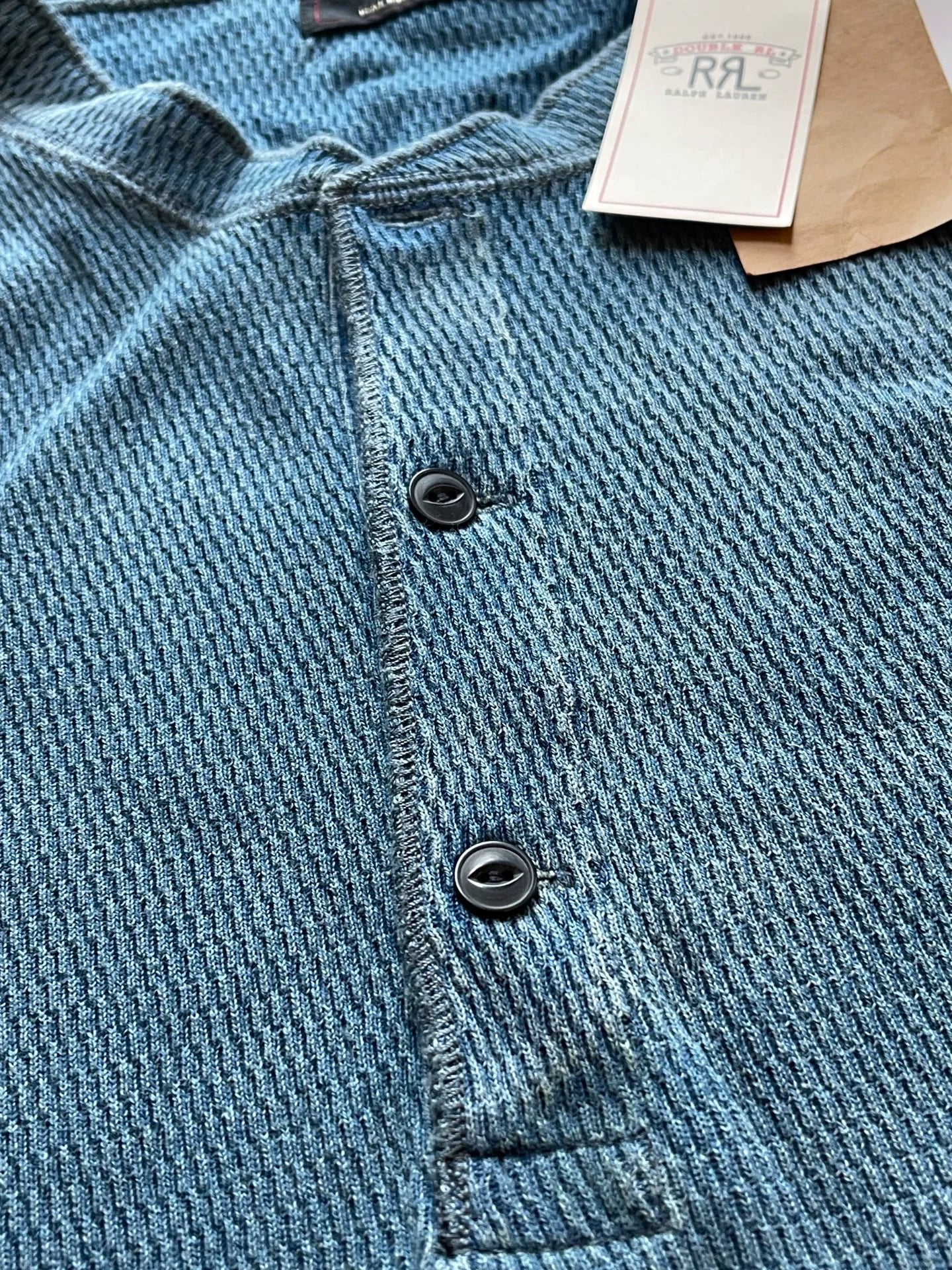 RRL Indigo Jersey Henry T-Shirt