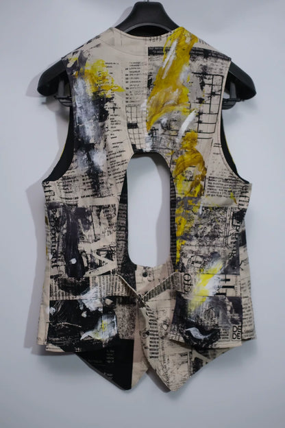 Yohji Yamamoto Yellow Newspaper Vest