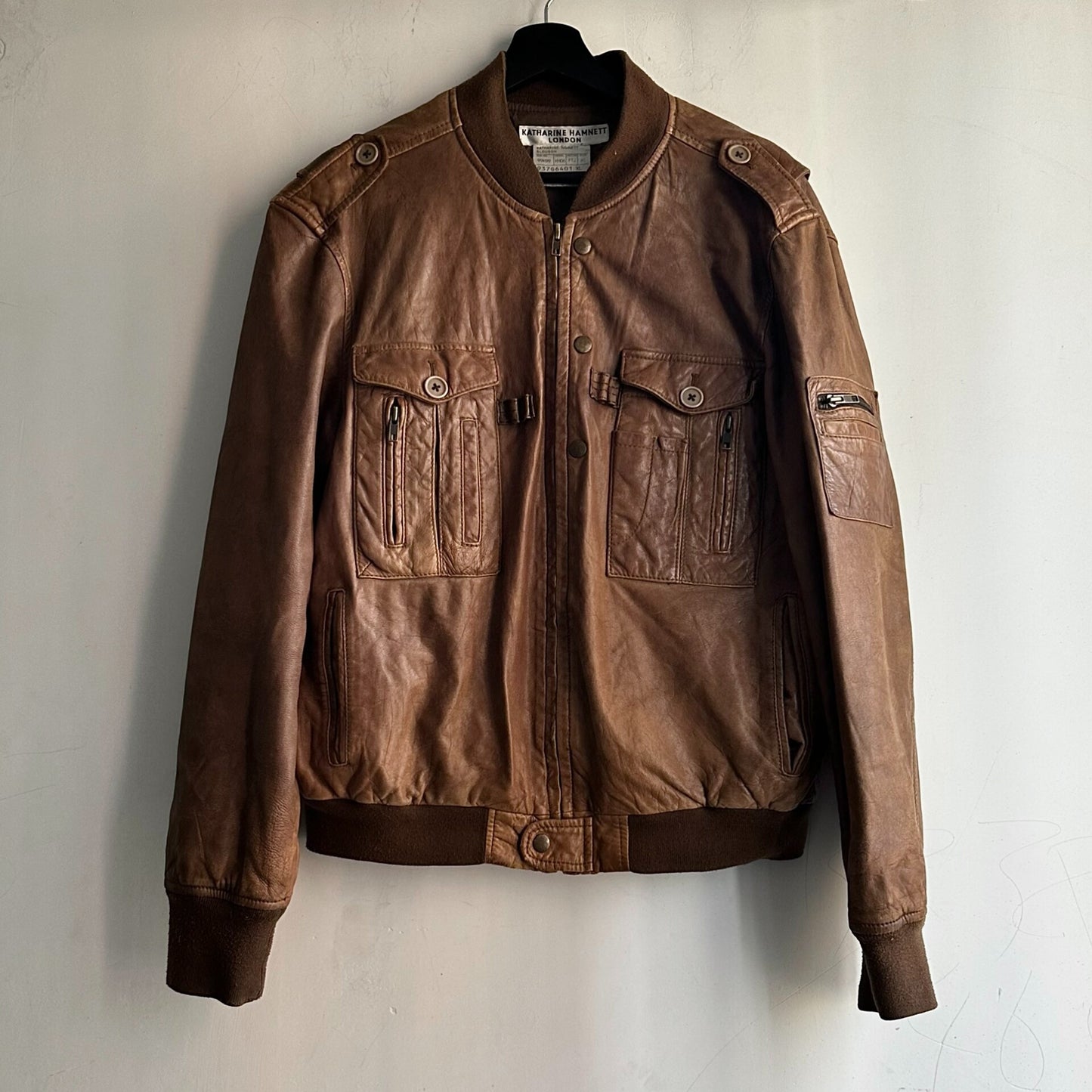 vintage katharine hamnett leather jacket