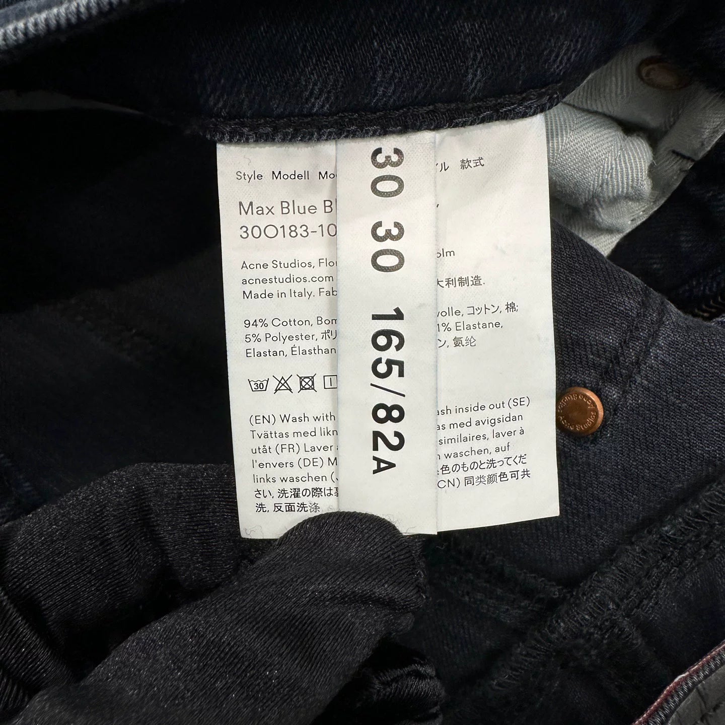 Acne Studios Dark Blue Denim Jeans 30