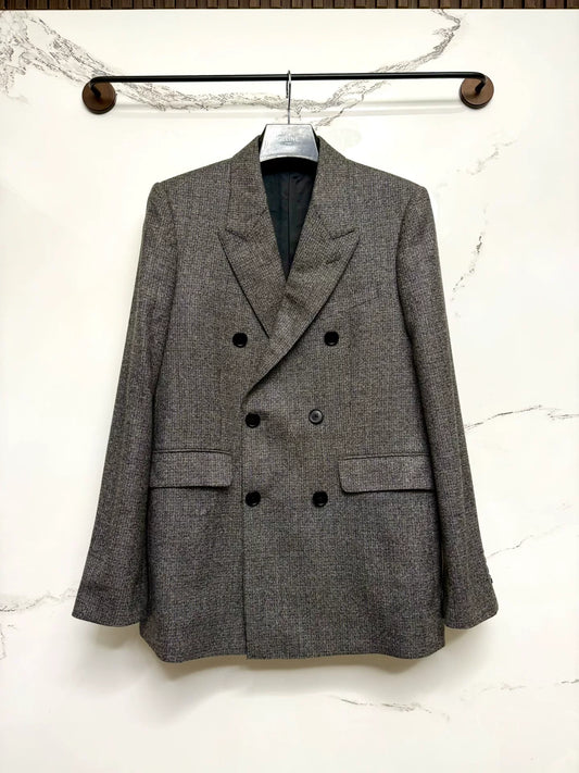 celine gray double-breasted blazer jacket