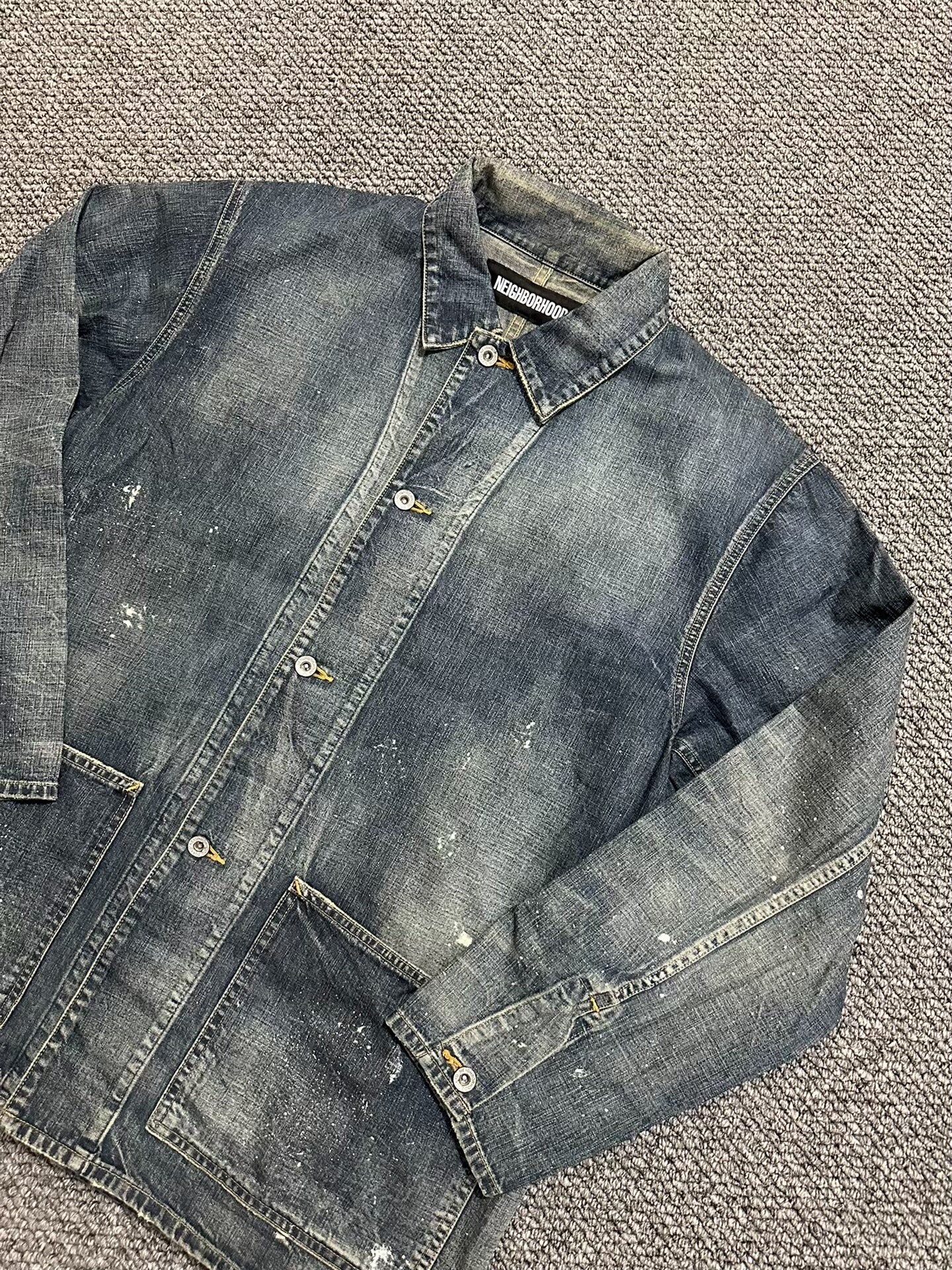 neighborhood coverall denim jacket in L size