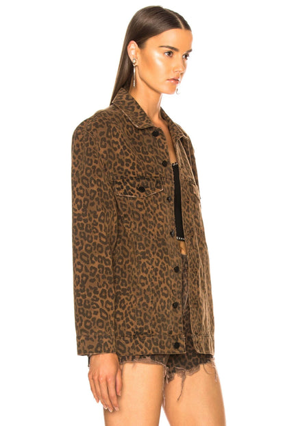 alexander wang leopard print denim jacket