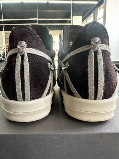Rick Owens Brown Suede Low-Top Sneakers