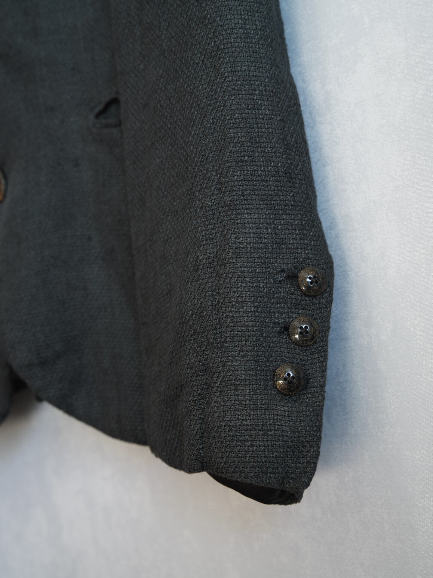 black and white artisanal jacket by geoffrey b.small