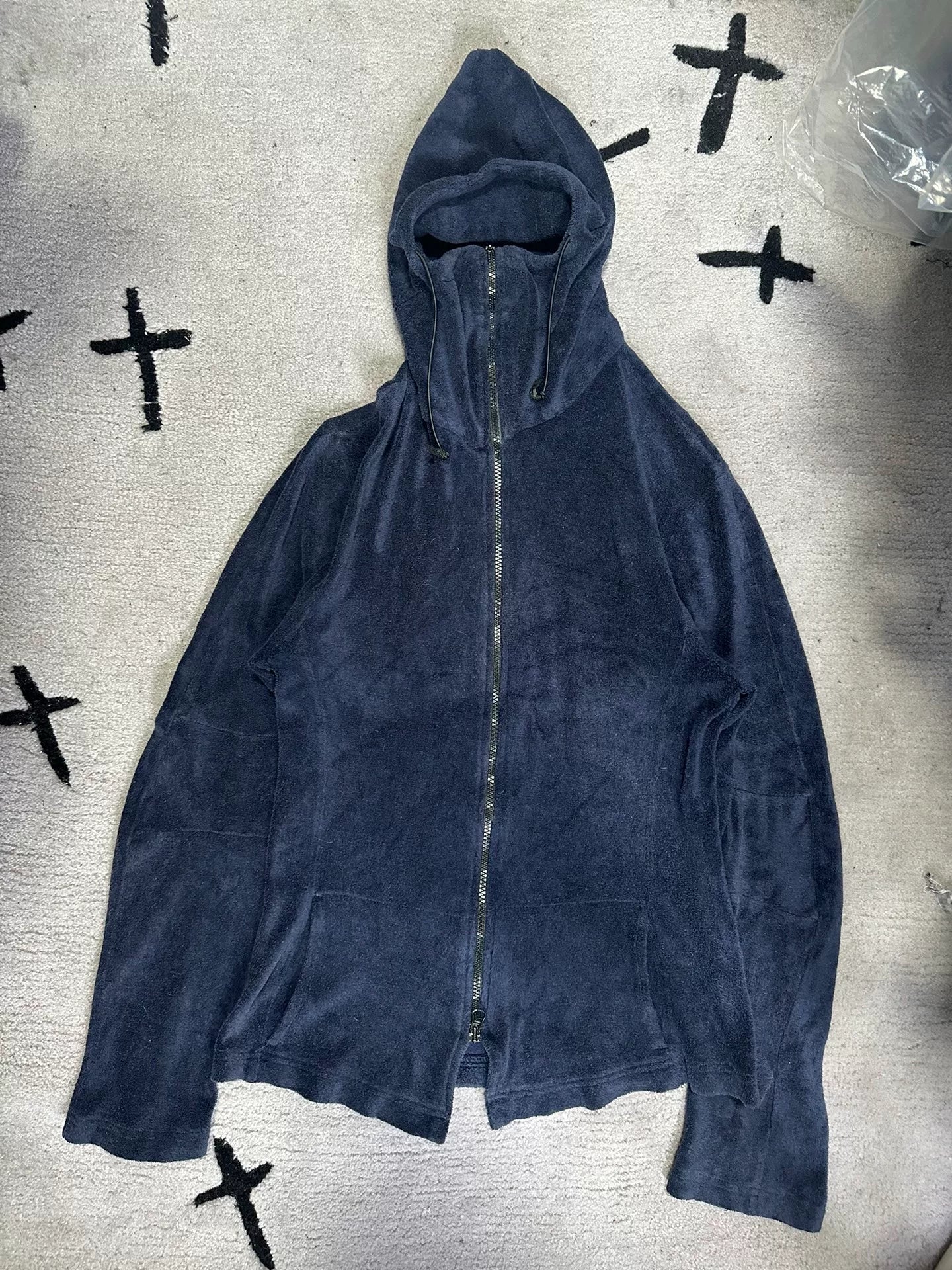 glossy fleece ninja hoodie jacket