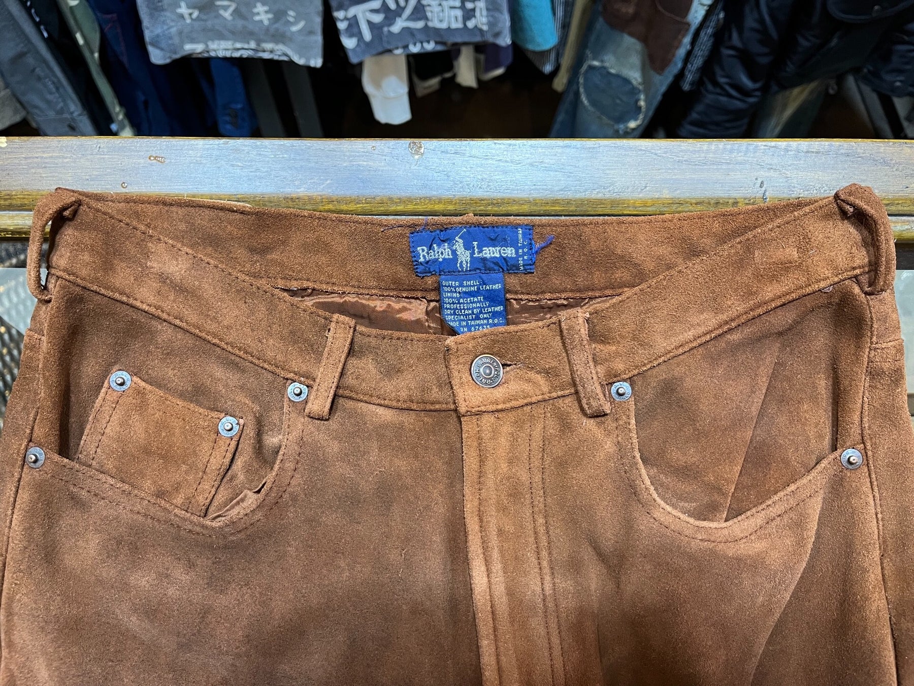 Ralph Lauren Double RL Suede Casual Pants
