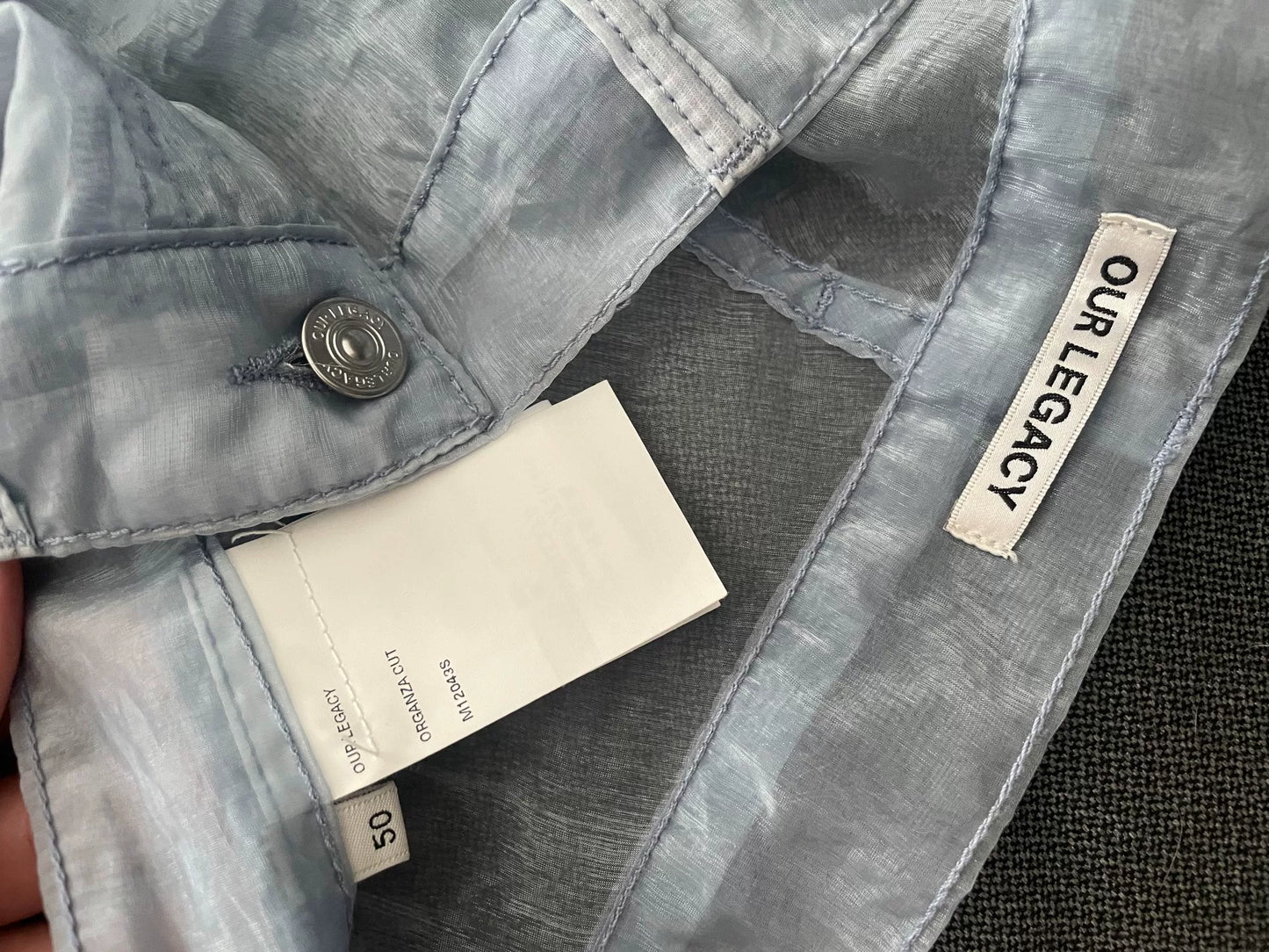 transparent denim pants for layering