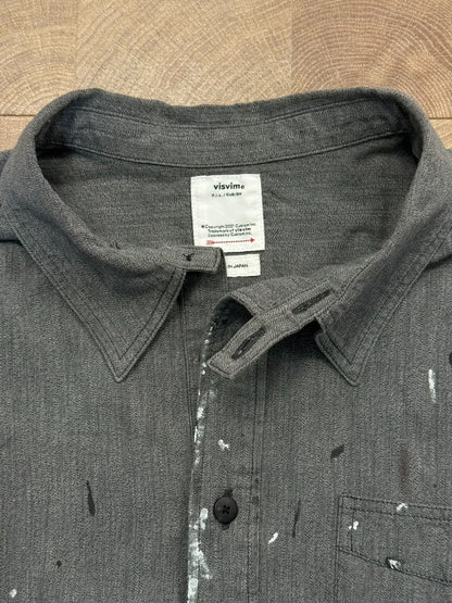 VISVIM 1910 P.O. Gray Paint Splatter Shirt