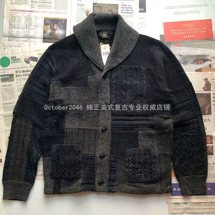 RRL work sweater with unique knit pattern