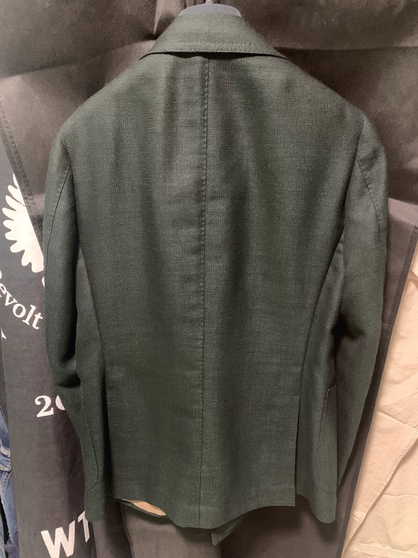 stylish dark green wool blazer