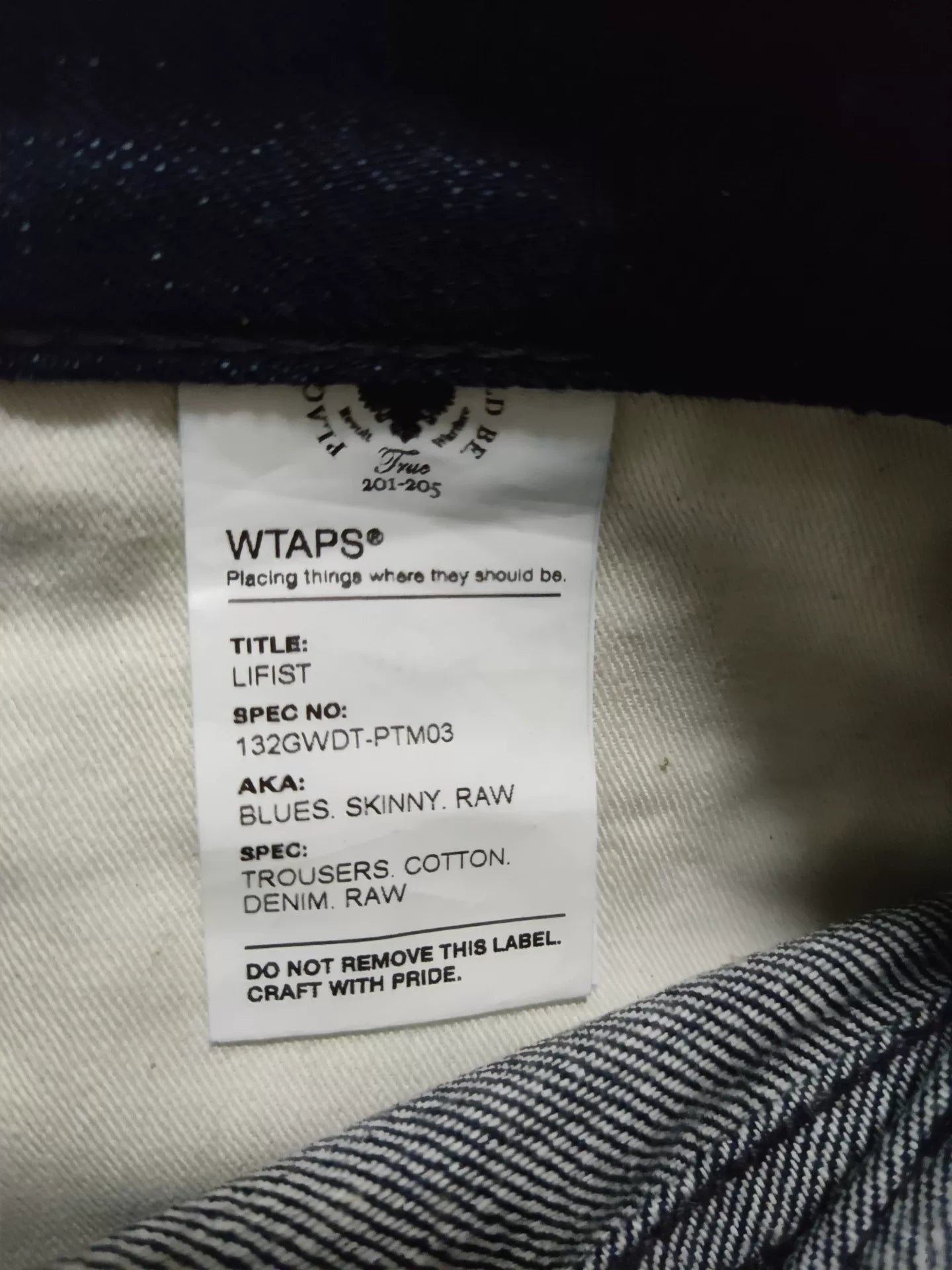 WTAPS 13AW Skinny Raw Denim Jeans