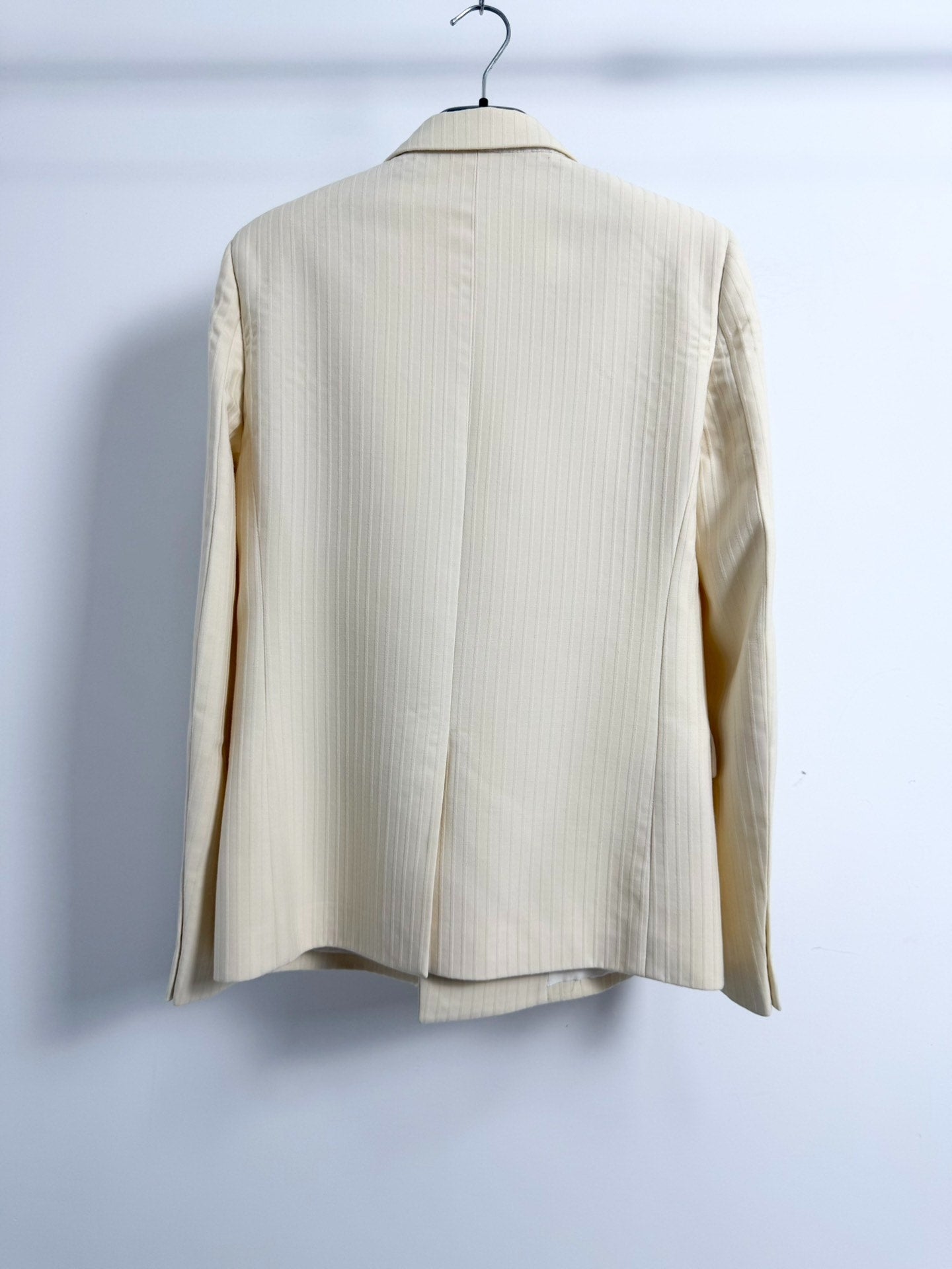 Saint Laurent Beige Pinstripe Suit