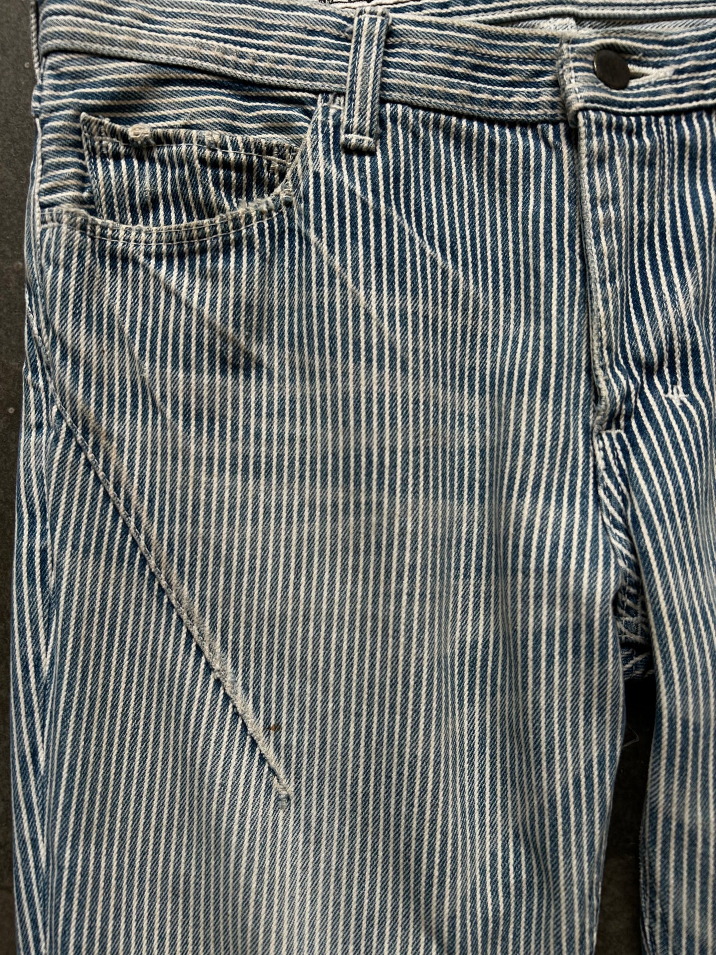 number nine striped washed denim pants