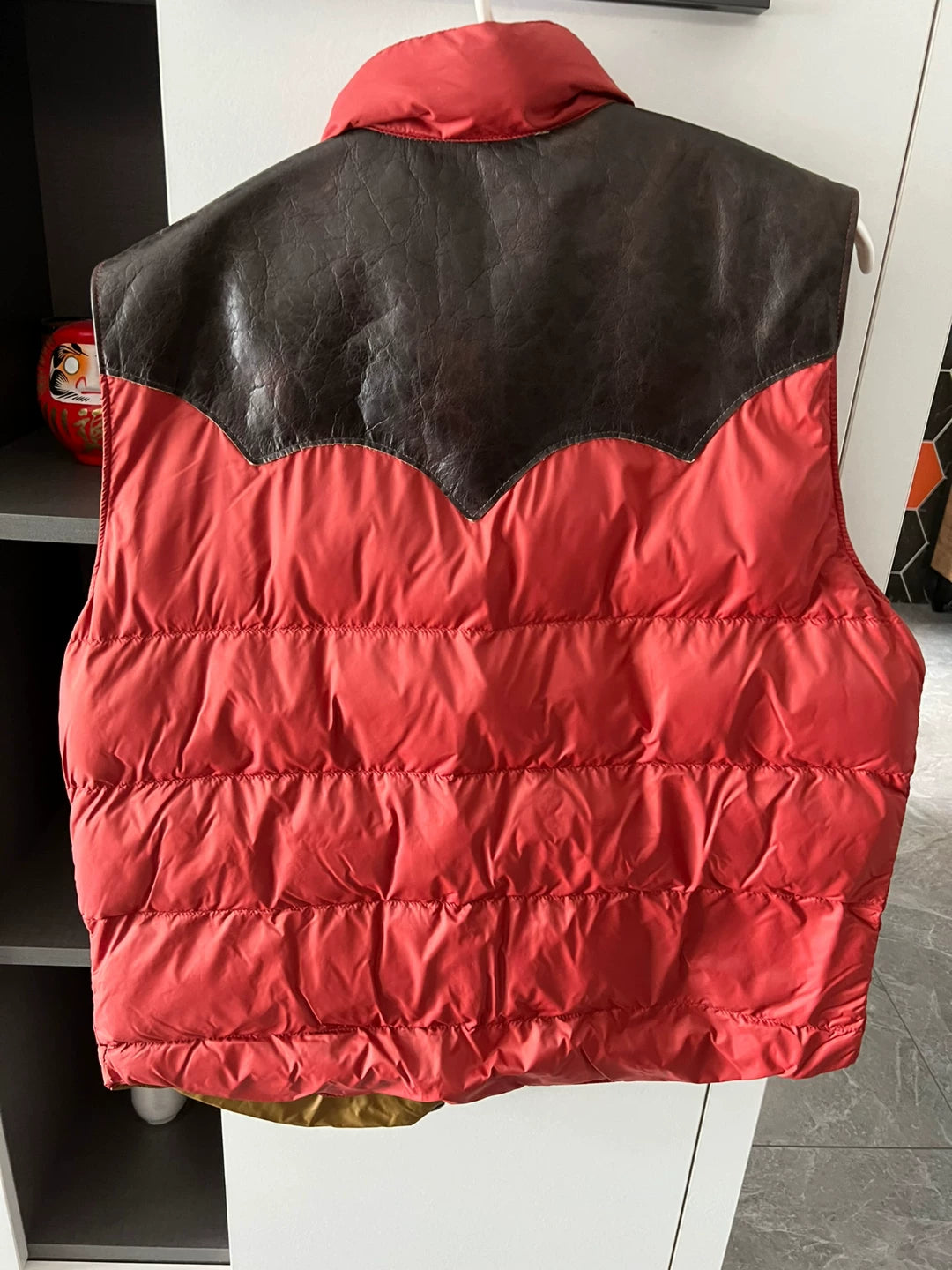 RRL Down Vest with Leather Details