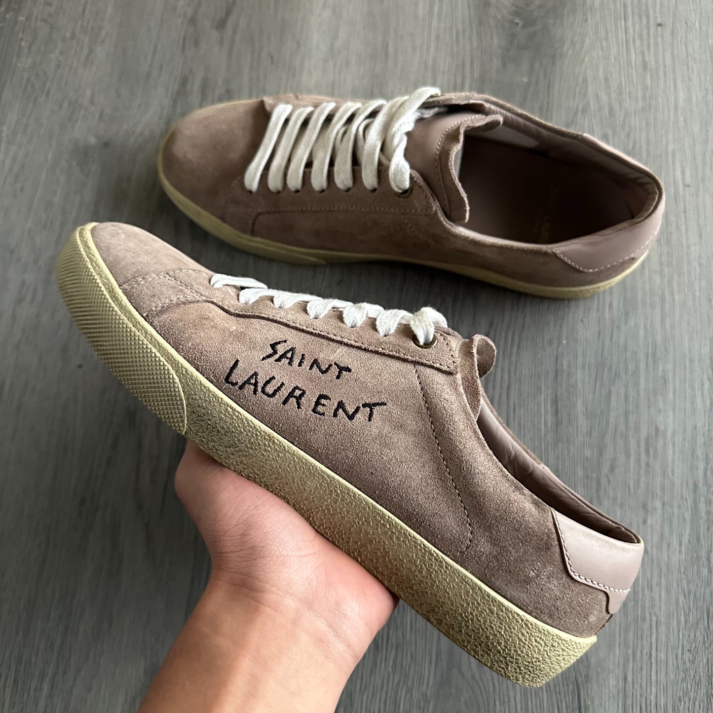 Saint Laurent Suede Court Classic Sneakers