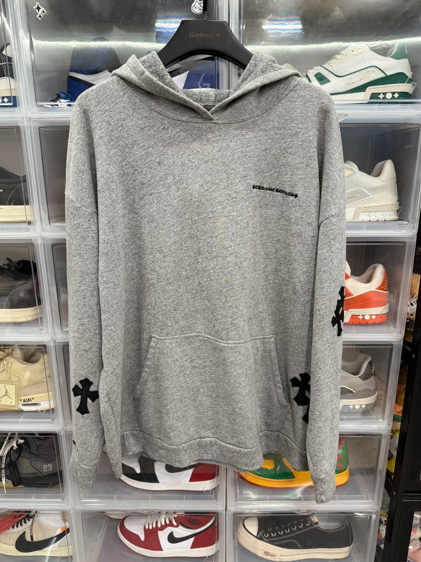 Chrome Hearts Black Cross Gray Hoodie