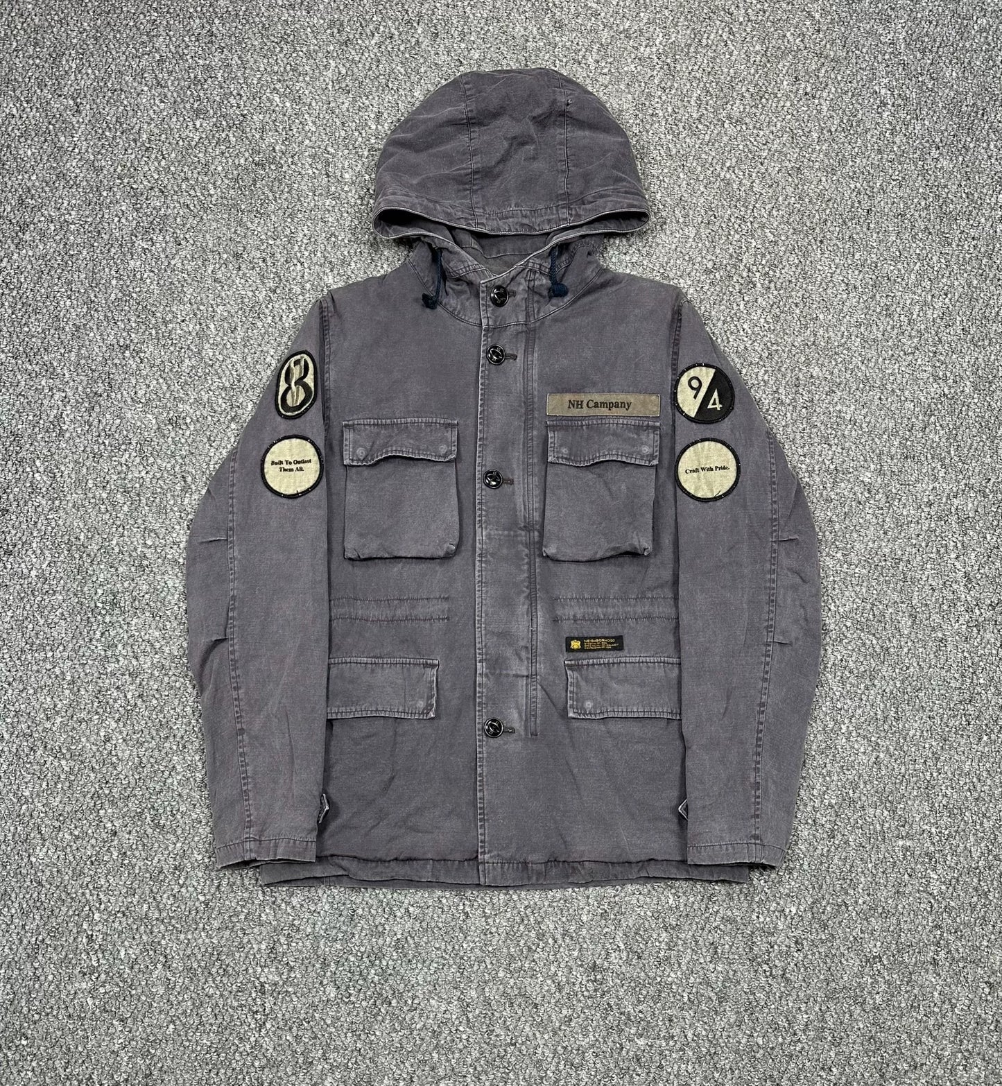 neighborhood 15ss m65 washed hooded jacket