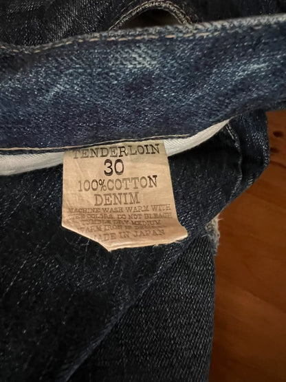 vintage washed distressed denim jeans