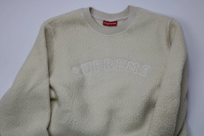 supreme polartec fleece sweatshirt in beige