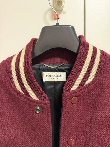 Saint Laurent Maroon Varsity Jacket