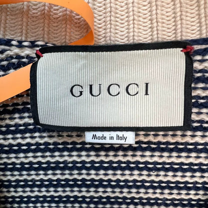 gucci striped v-neck knit sweater