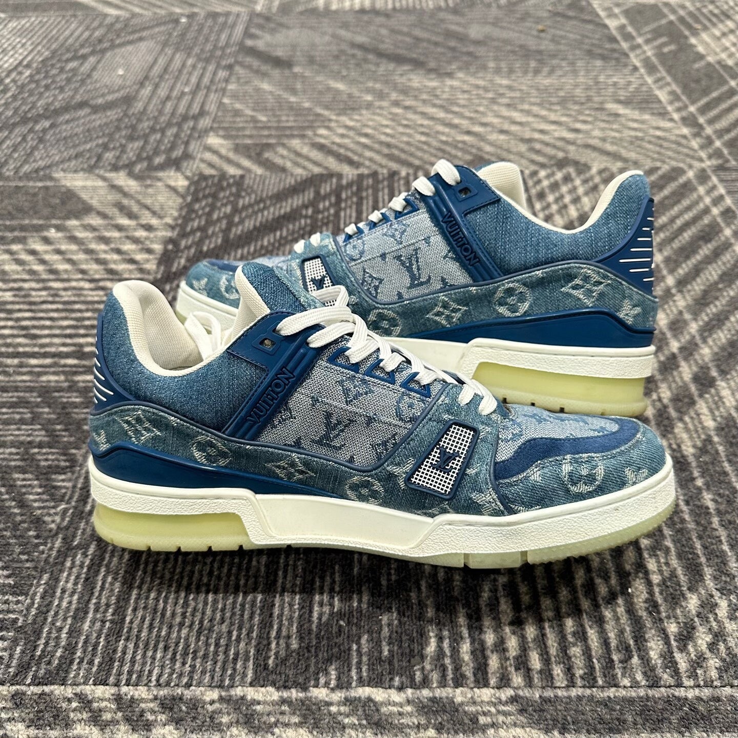 Louis Vuitton Blue Denim Trainer Sneakers