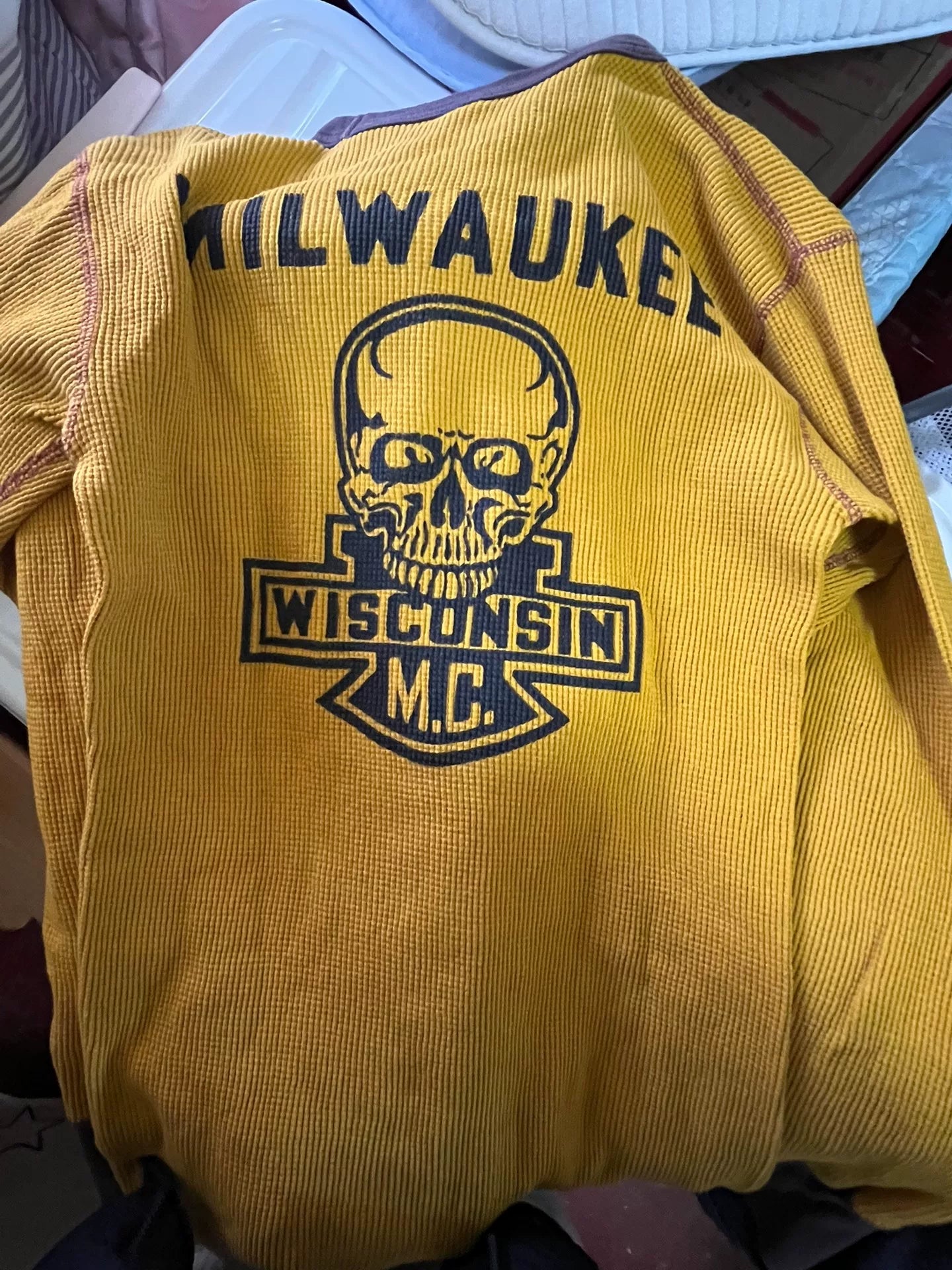 Waffle Skeleton Base Layer Shirt Orange