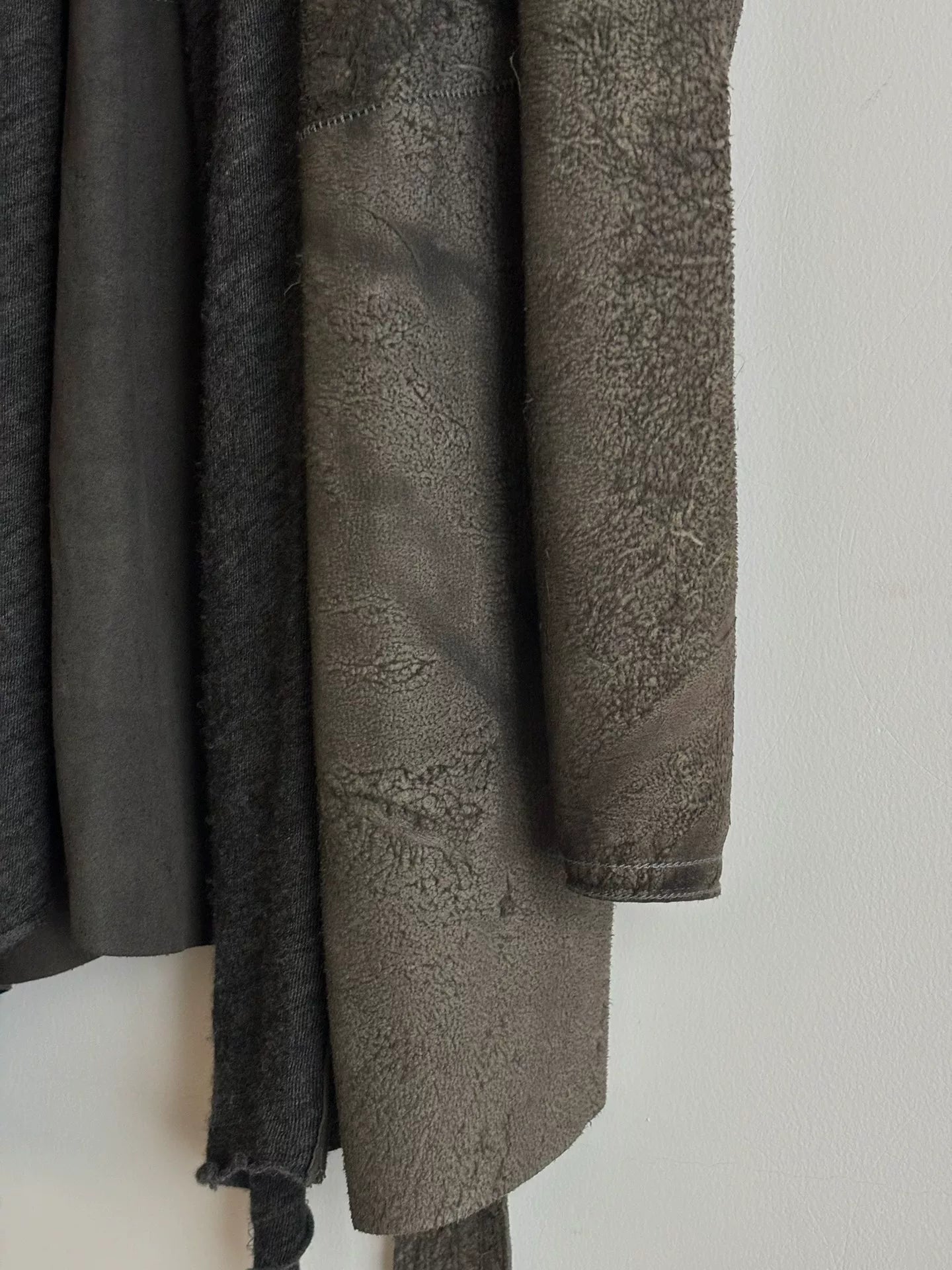 handmade distressed lambskin trench coat