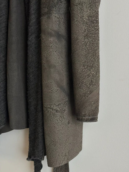 handmade distressed lambskin trench coat