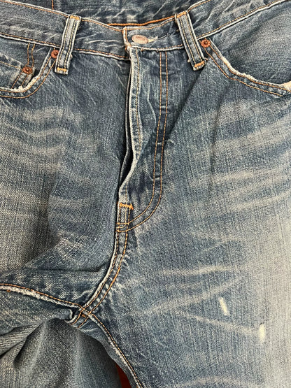 levis vintage wash straight leg jeans