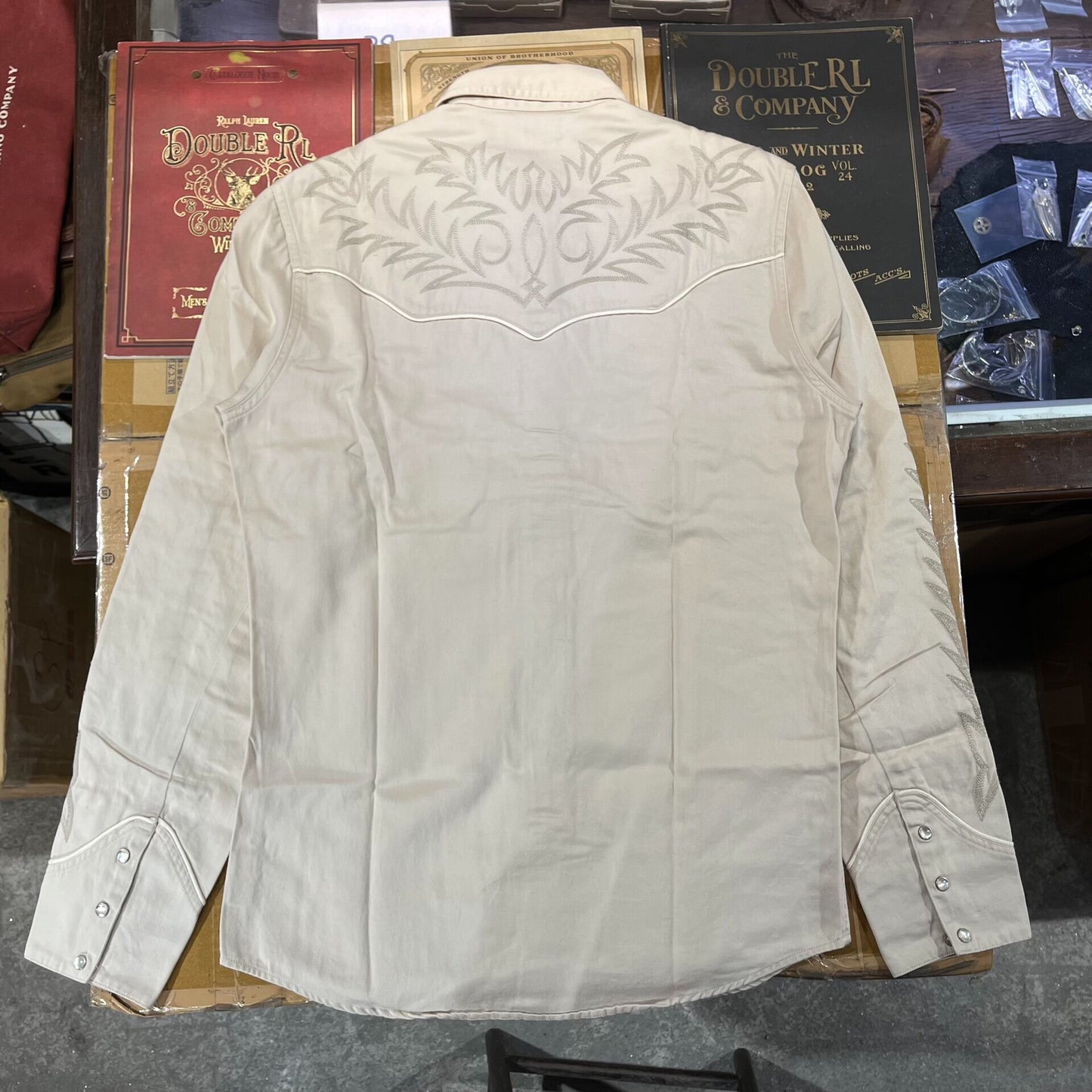 embroidered long-sleeve shirt by ralph lauren