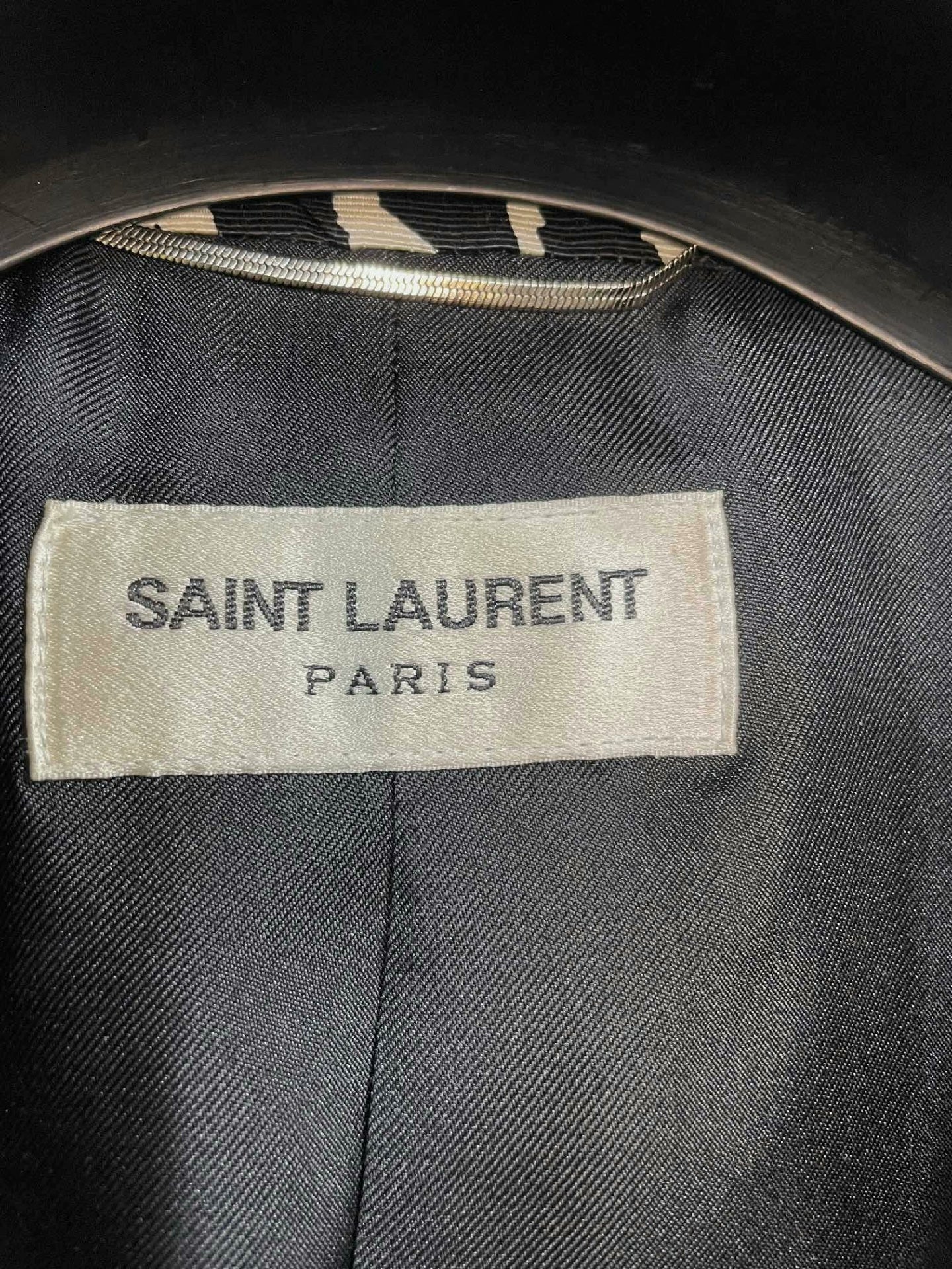 Saint Laurent Black White Leopard Blazer