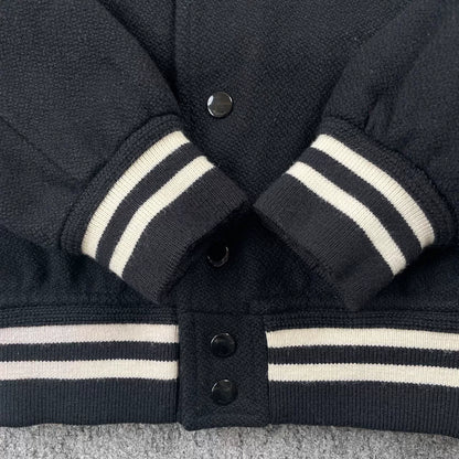 Saint Laurent Black Striped Varsity Jacket