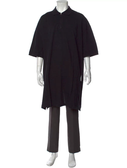 oversized black polo t-shirt reversible style