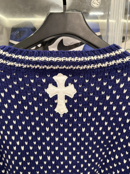 Chrome Hearts Cross Patch Silver Knit Sweater