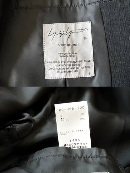 yohji yamamoto black lace-up jacket