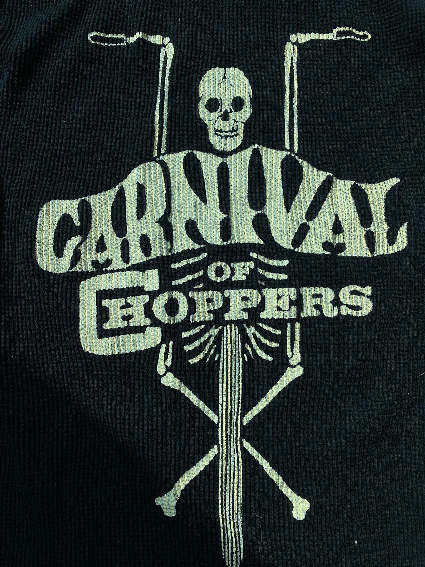 black long sleeve skeleton graphic shirt